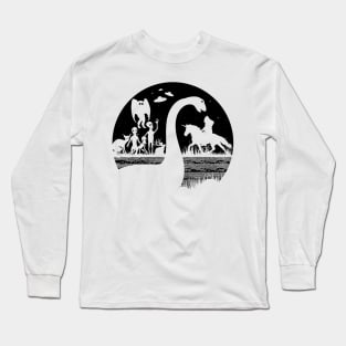 Bigfoot Riding Unicorn! Cryptids Long Sleeve T-Shirt